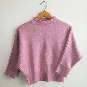 Vintage sparkly dolman sleeve mock neck sweater